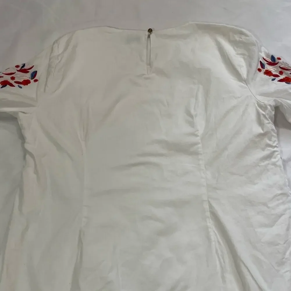 Mud Pie Michelle Embroidered Floral Scalloped 3/4 Sleeve Summer Dress Size L - Picture 6 of 9